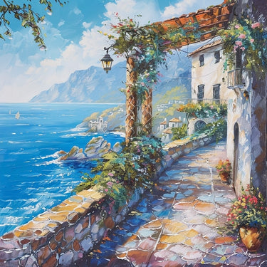Mediterranean Sea Scene Canvas